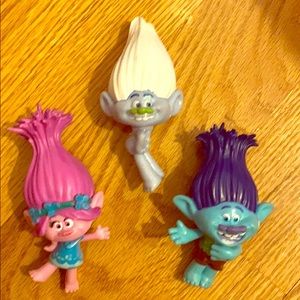 Trolls toys (Poppy, Branch and Diamond)